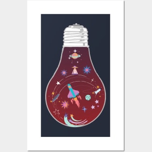 Constellation light bulb - Kawaii Posters and Art